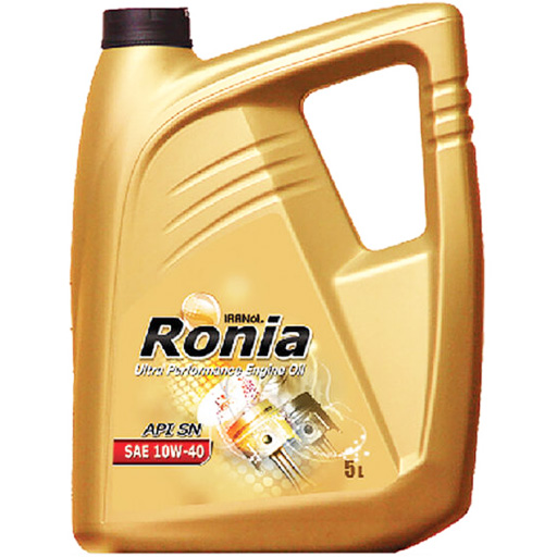 روغن موتور ایرانول 10w40 sn/cf مدل ronia تمام سنتتیک پنج لیتری