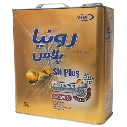 روغن موتور ایرانول 10w40 sn مدل ronia plus تمام سینتتیک پنج لیتری
