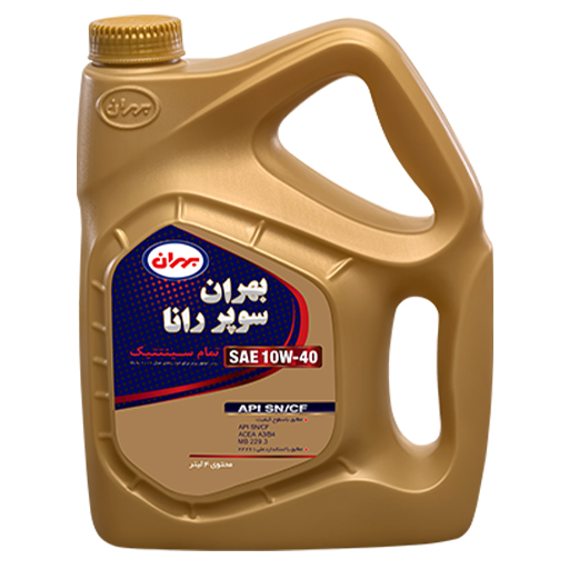 روغن موتور بهران سوپر رانا 10w40 sn تمام سنتتیک چهار لیتری