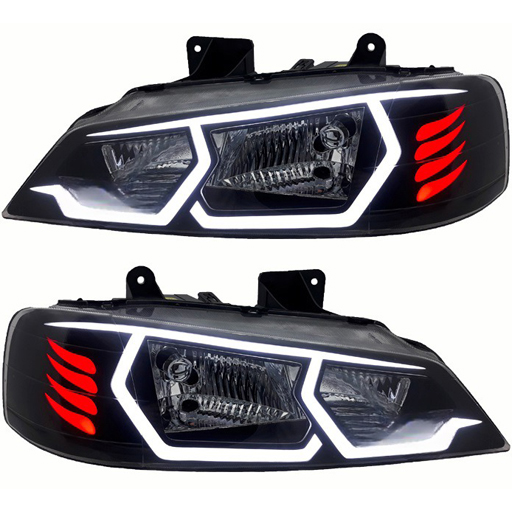 چراغ جلو پژو پارس طرح BMW i8 تمام پلکسی (چپ و راست) سفید