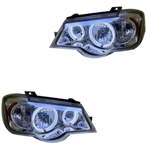 چراغ جلو اسپرت پراید 111 جمع ساز مدل 3D-BMW سفید داخل فابریک دو عددی