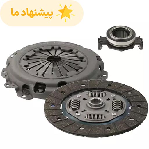 دیسک و صفحه پژو 206 تیپ 5 ایساکو با بلبرینگ پری دمپر کلاچ محوری چهار فنر دوبل گیربکس MA و BE کد 670301199