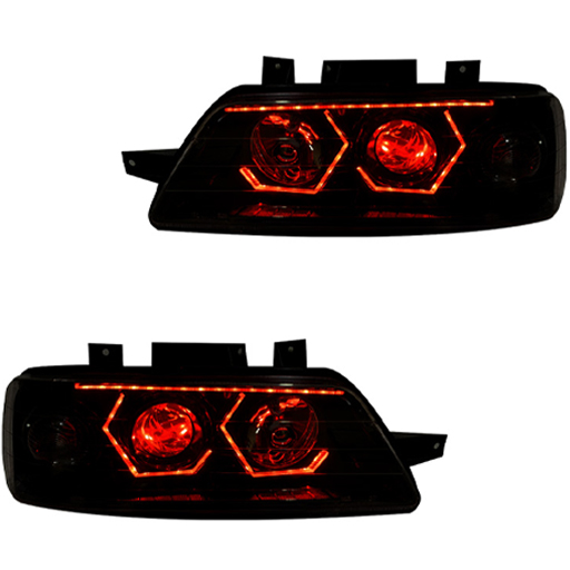 چراغ جلو اسپرت پژو 405 SLX مدرن مدل 3D-Wolf قرمز داخل مشکی بدون موتور دو عددی