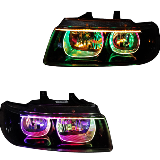 چراغ جلو اسپرت سمند LX کروز مدل 3D-U-Plus فول کالر (بلوتوثی) داخل مشکی دوحالته بدون موتور دو عددی چراغ جلو اسپرت سمند LX کروز مدل 3D-U-Plus فول کالر (بلوتوثی) داخل مشکی دوحالته بدون موتور دو عددی