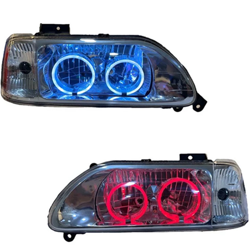 چراغ جلو اسپرت پراید 131 مدرن مدل Bmw-3D مولتی کالر (ریموت دار) داخل فابریک بدون موتور دو عددی