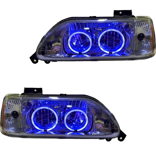 چراغ جلو اسپرت پراید 131 جمع ساز مدل Bmw-3D آبی داخل فابریک بدون موتور دو عددی