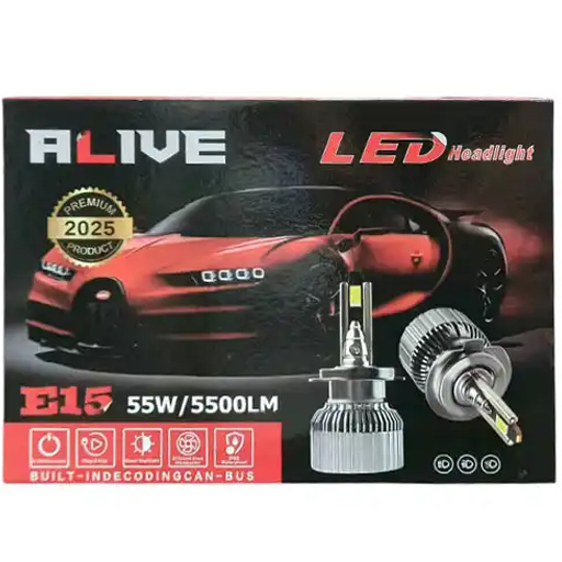 لامپ هدلایت الایو مدل E15 پایه H4 دو عددی