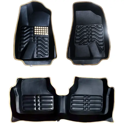 کفپوش پنج بعدی پژو پارس PZ چرمی مشکی دور کرم