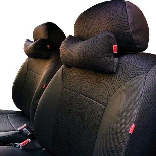 روکش صندلی کوییک R هایکو طرح دلتا تمام پارچه مشکی طوسی