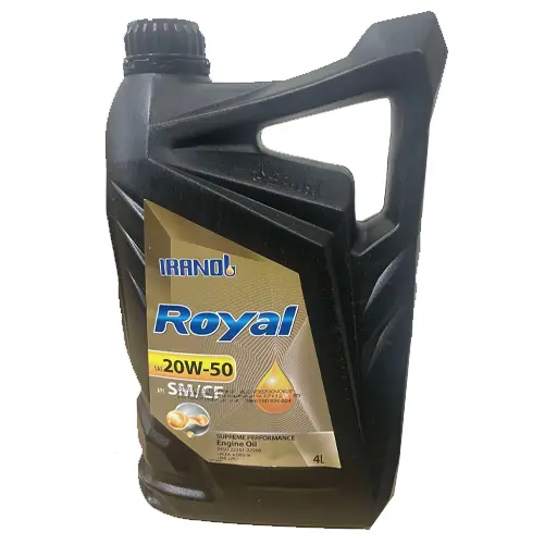روغن موتور ایرانول 20W50 SM/CF مدل royal چهار لیتری