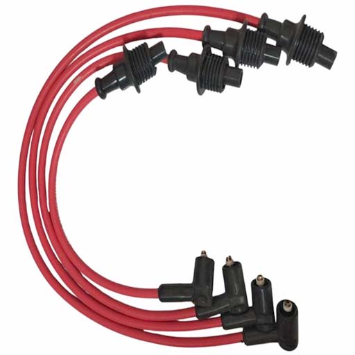 وایر شمع پژو 405 MBP دوگانه سوز تمام سیلیکون سر سیم برنجی 8 میلیمتری چهار عددی