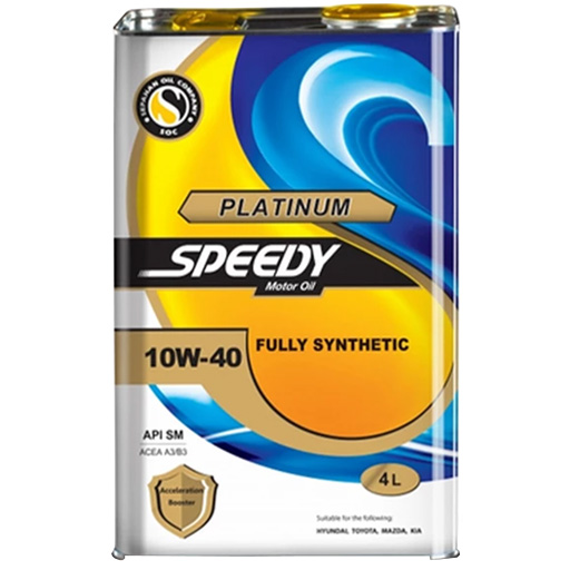 روغن موتور اسپیدی پلاتینیوم 10w40 sm تمام سنتتیک چهار لیتری