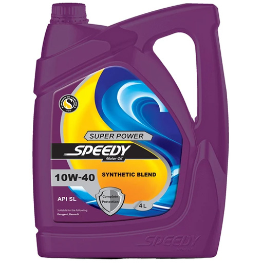 روغن موتور اسپیدی سوپر پاور 10w40 sl/cf تمام سینتتیک چهار لیتری