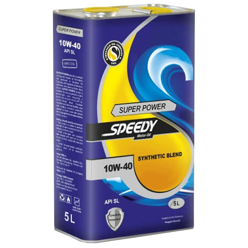 روغن موتور اسپیدی سوپر پاور 10w40 sl/cf نیمه‌سنتتیک پنج لیتری