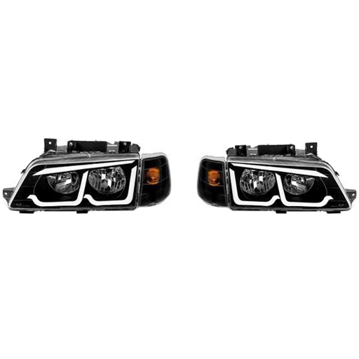 چراغ جلو اسپرت پژو 405 طرح BMW (چپ و راست) سفید مات
