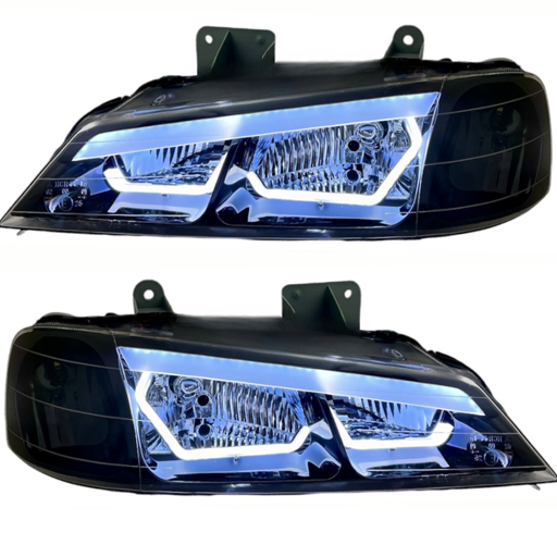 چراغ جلو اسپرت پژو پارس طرح BMW ابروسه بعدی (چپ و راست) سفید مات