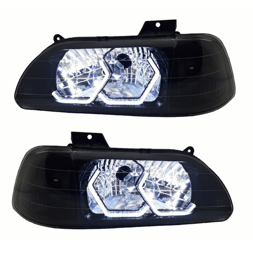 چراغ جلو اسپرت پراید طرح BMW سه بعدی (چپ و راست) سفید