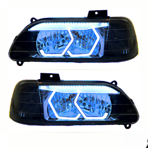 چراغ جلو اسپرت پراید طرح BMW ابروسه بعدی (چپ و راست) آبی