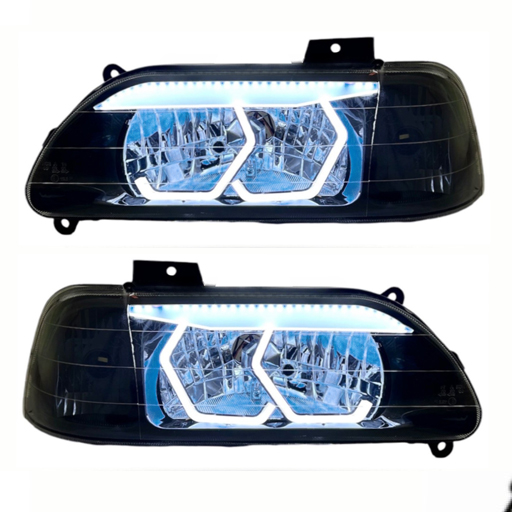چراغ جلو اسپرت پراید طرح BMW ابروسه بعدی (چپ و راست) آبی یخی