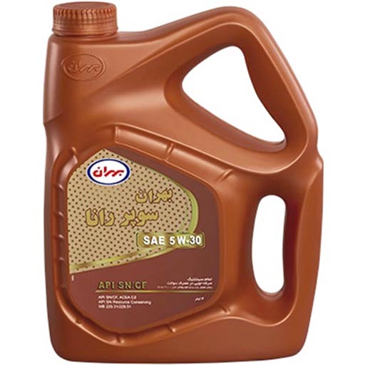 روغن موتور بهران 5w30 sn مدل سوپر رانا تمام سینتتیک حجم چهار لیتر