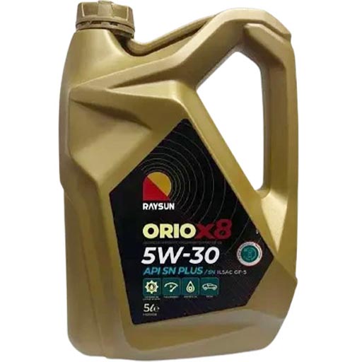 روغن موتور ریسان 5w30 sn+ مدل oriox8 تمام سینتتیک حجم پنج لیتر