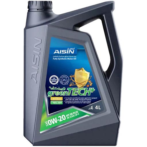 روغن موتور آیسین 0w20 sn+ مدل green tech+ تمام سینتتیک حجم چهار لیتر