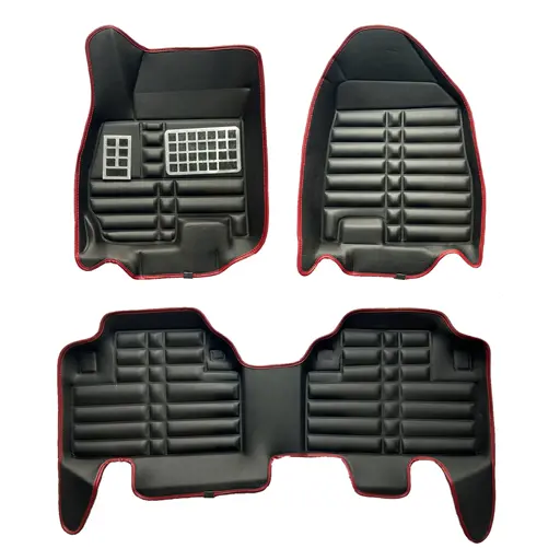 کفپوش فیدلیتی پنج بعدی مشکی با نوار زرشکی