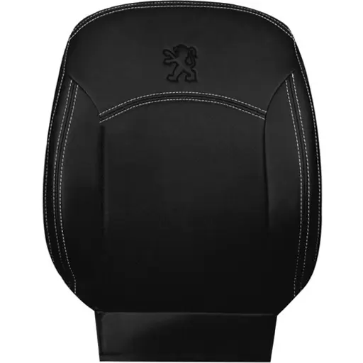 روکش صندلی پژو206 سوشیانت چرم مدل دوماکو مشکی دوخت سفید 3 تیکه