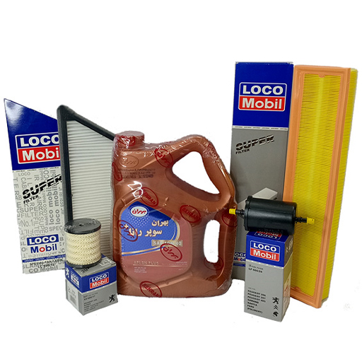 پکیج تعویض روغن پژو 206 تیپ 5 بهران با صافی بنزین (طلایی)