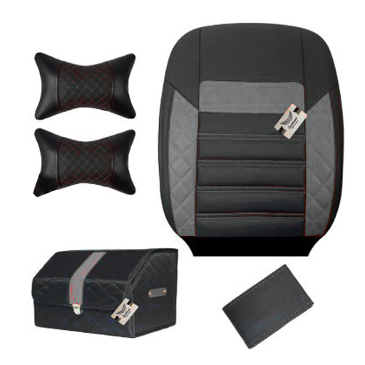 ست کامل روکش صندلی کوییک سوشیانت مدل الوند چرمی طوسی