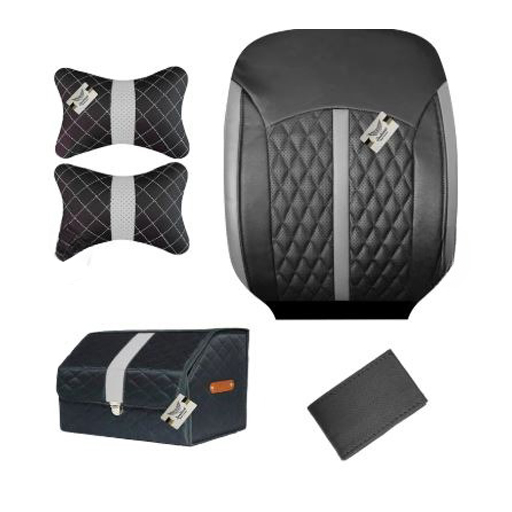 ست کامل روکش صندلی کوییک سوشیانت مدل افرا چرمی طوسی