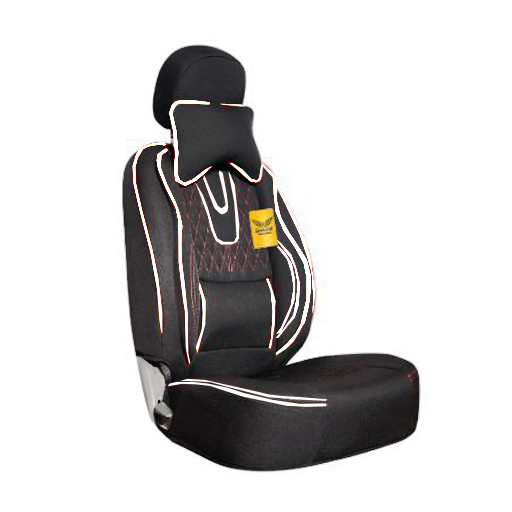 روکش صندلی کوییک سوشیانت مدل AUDI پارچه ای به همراه پشت گردنی سفید