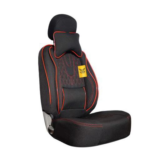 روکش صندلی کوییک سوشیانت مدل AUDI پارچه ای به همراه پشت گردنی قرمز