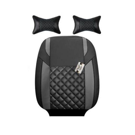 روکش صندلی پژو پارس سوشیانت مدل کاج چرمی به همراه پشت گردنی طوسی