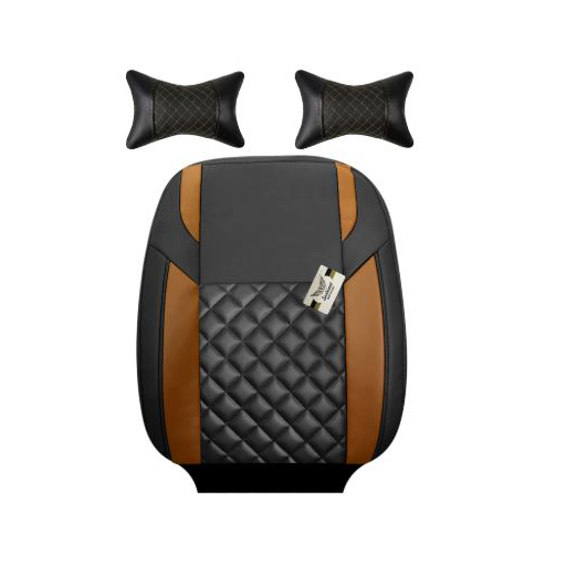 روکش صندلی پژو پارس سوشیانت مدل کاج چرمی به همراه پشت گردنی قهوه ای شتری