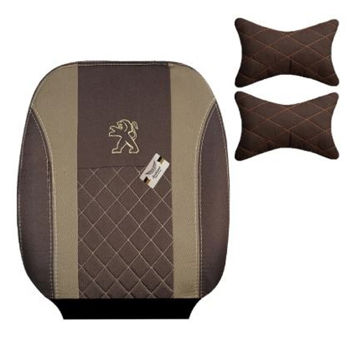 روکش صندلی پژو پارس سوشیانت مدل فابریک جودون به همراه پشت گردنی قهوه ای