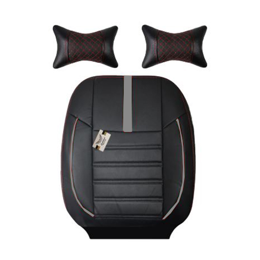 روکش صندلی پژو پارس سوشیانت مدل آوا چرمی به همراه پشت گردنی طوسی