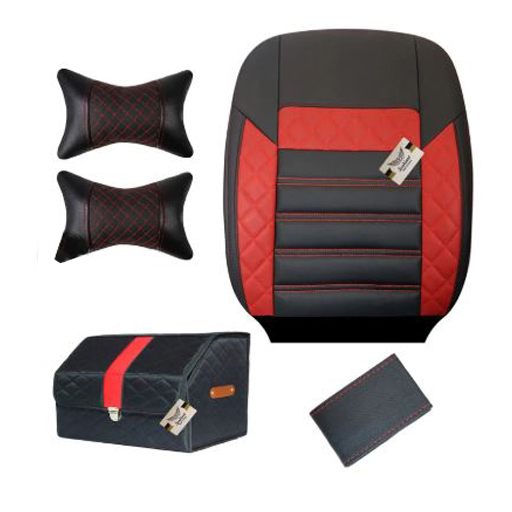 ست کامل روکش صندلی پژو پارس سوشیانت مدل الوند چرمی قرمز