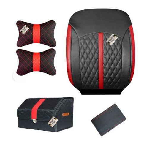 ست کامل روکش صندلی پژو پارس سوشیانت مدل افرا چرمی قرمز