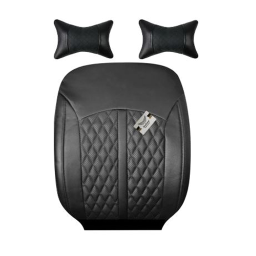 روکش صندلی پژو پارس سوشیانت مدل افرا چرمی به همراه پشت گردنی مشکی