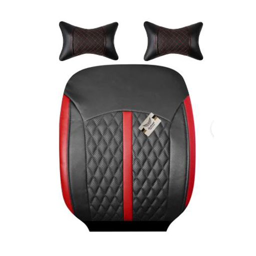 روکش صندلی پژو پارس سوشیانت مدل افرا چرمی به همراه پشت گردنی قرمز