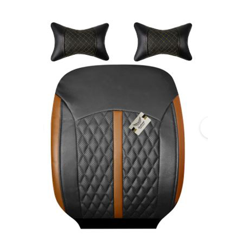 روکش صندلی پژو پارس سوشیانت مدل افرا چرمی به همراه پشت گردنی قهوه ای شتری