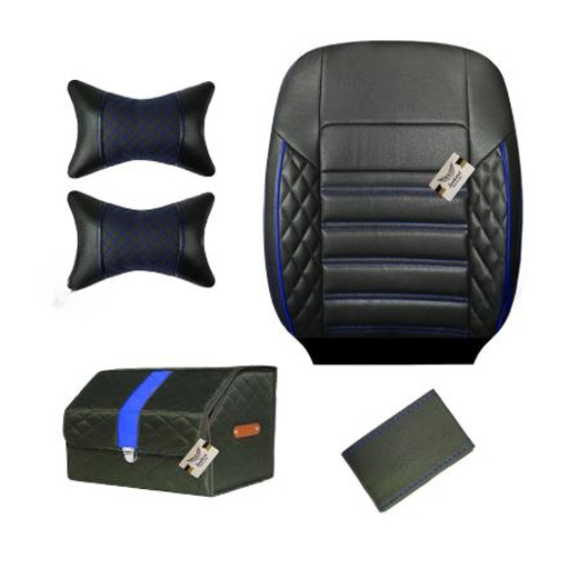 ست کامل روکش صندلی پژو پارس سوشیانت مدل سورنا چرمی آبی