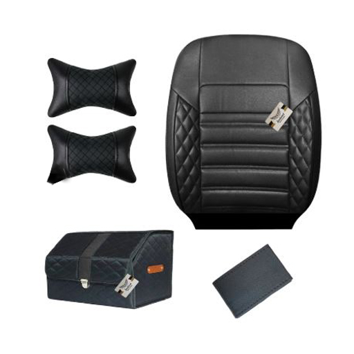 ست کامل روکش صندلی پژو پارس سوشیانت مدل سورنا چرمی مشکی