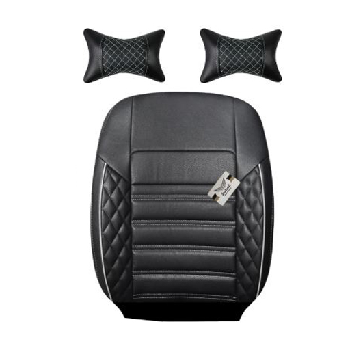 روکش صندلی پژو پارس سوشیانت مدل سورنا چرمی به همراه پشت گردنی سفید