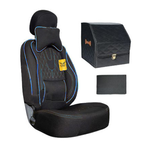 ست کامل روکش صندلی پژو پارس سوشیانت مدل AUDI پارچه ای آبی