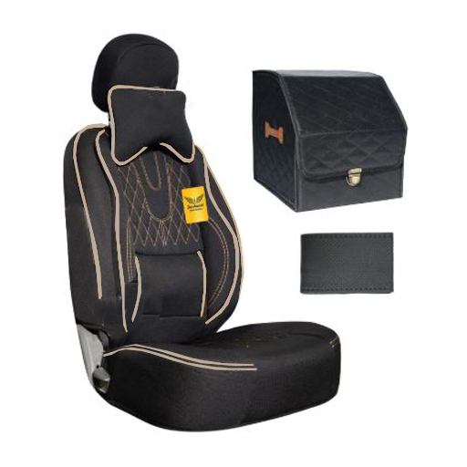 ست کامل روکش صندلی پژو پارس سوشیانت مدل AUDI پارچه ای طوسی