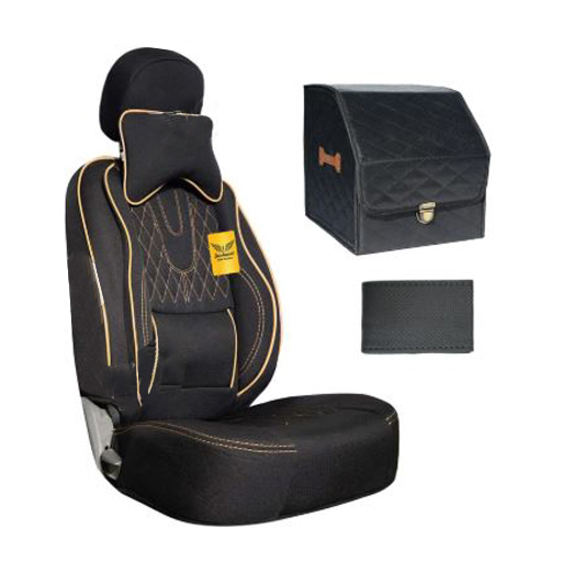 ست کامل روکش صندلی پژو پارس سوشیانت مدل AUDI پارچه ای کرم