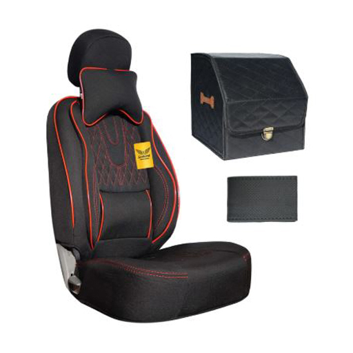 ست کامل روکش صندلی پژو پارس سوشیانت مدل AUDI پارچه ای قرمز