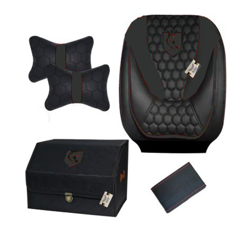 ست کامل روکش صندلی پژو پارس سوشیانت مدل انزو چرمی مشکی